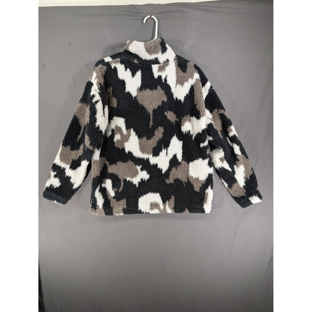 Eddie Bauer Womens L Fleece Pullover Camo Sherpa Quarter Zip Mock Neck - Picture 2 of 8